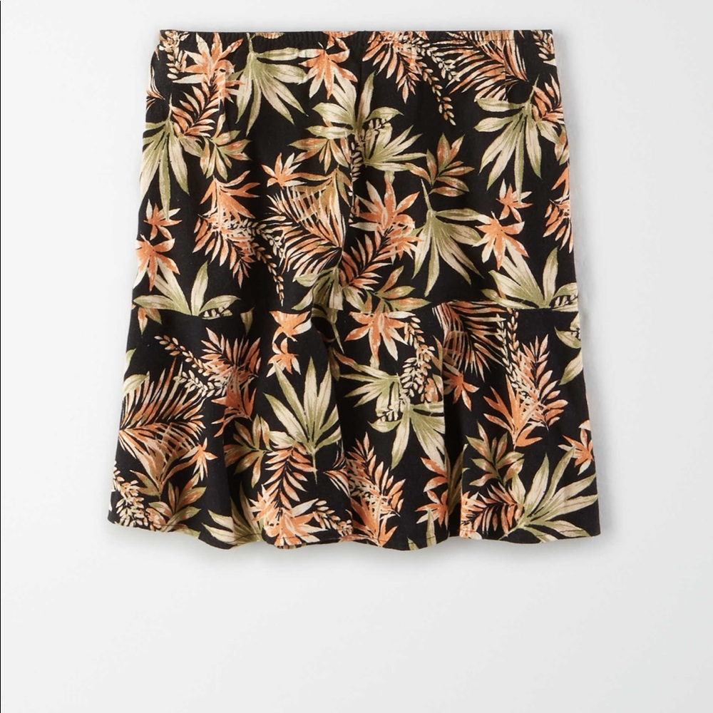 High Waisted Printed Ruffle Skirt